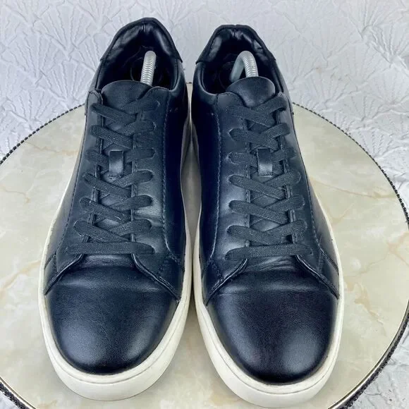 Nordstrom Rack Shoes Mens Sz 11 Black Ortholite Leather Comfort Casual Sneakers - Picture 4 of 13